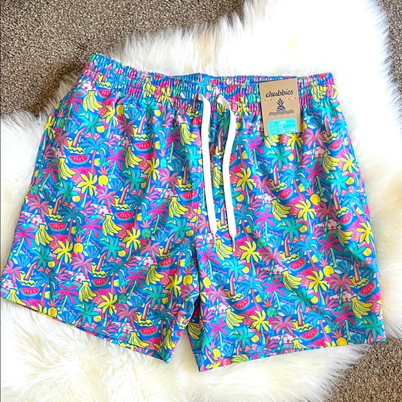 Chubbies 5.5 Tropical Bunches Classic Swim Trunks Quick Dry NWT Large - Picture 2 of 8
